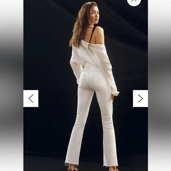 MOTHER The Hustler Ankle Fray White Jeans - Picture 5 of 11